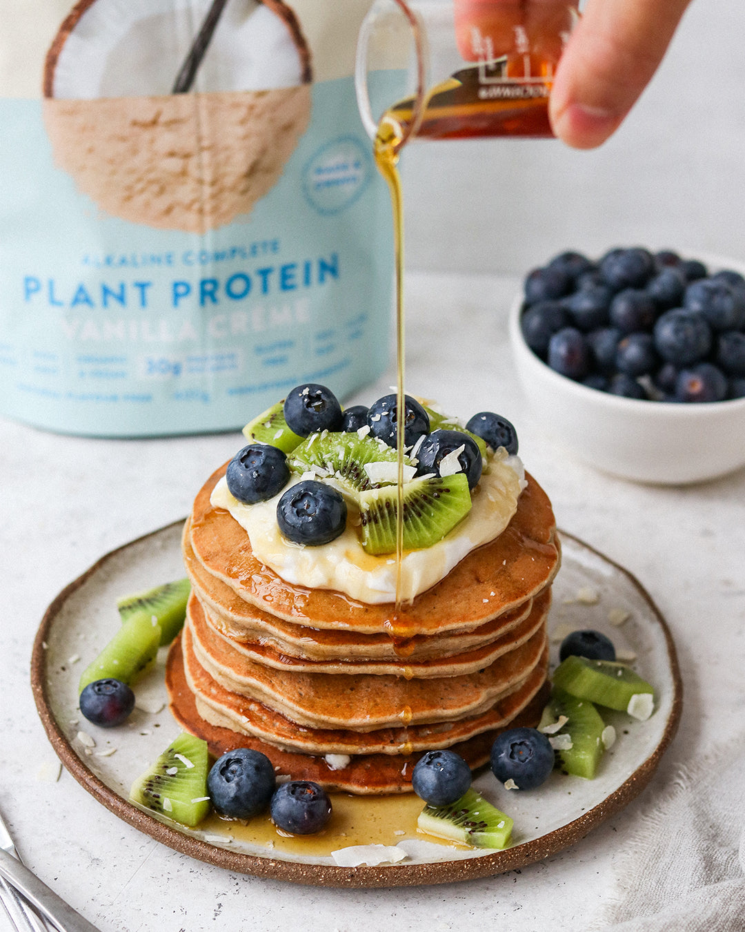 Vanilla Protein Pancakes - Tess Begg