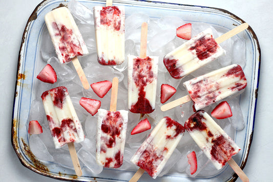 Strawberry and Cream Icy Poles