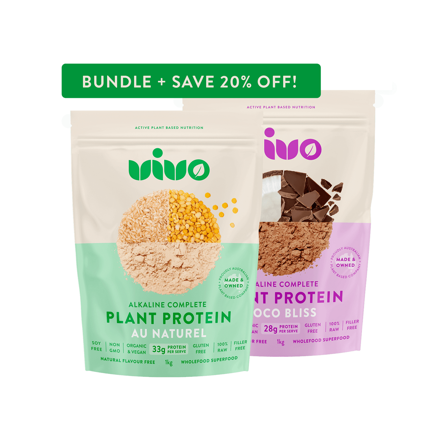 VIVO 2kg Bundle Pack - Plant Protein