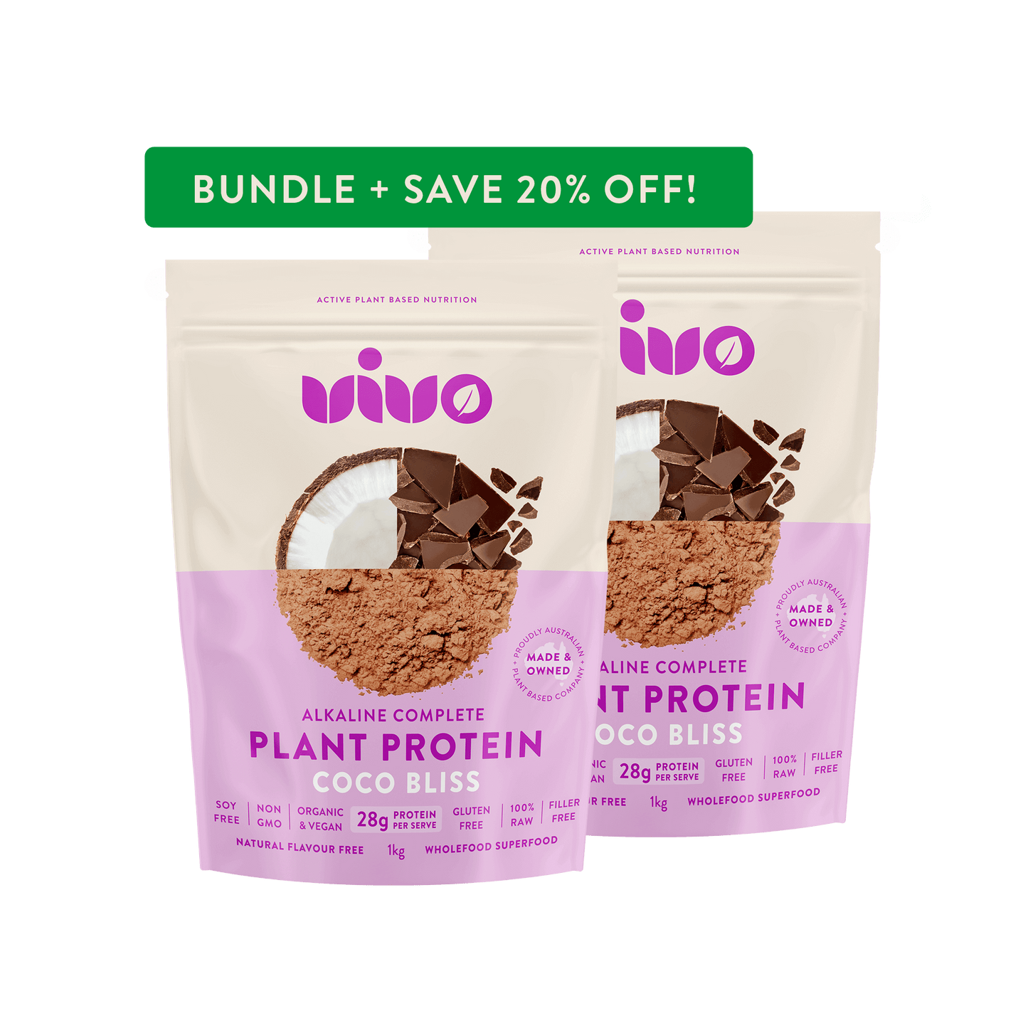 VIVO 2kg Bundle Pack - Plant Protein