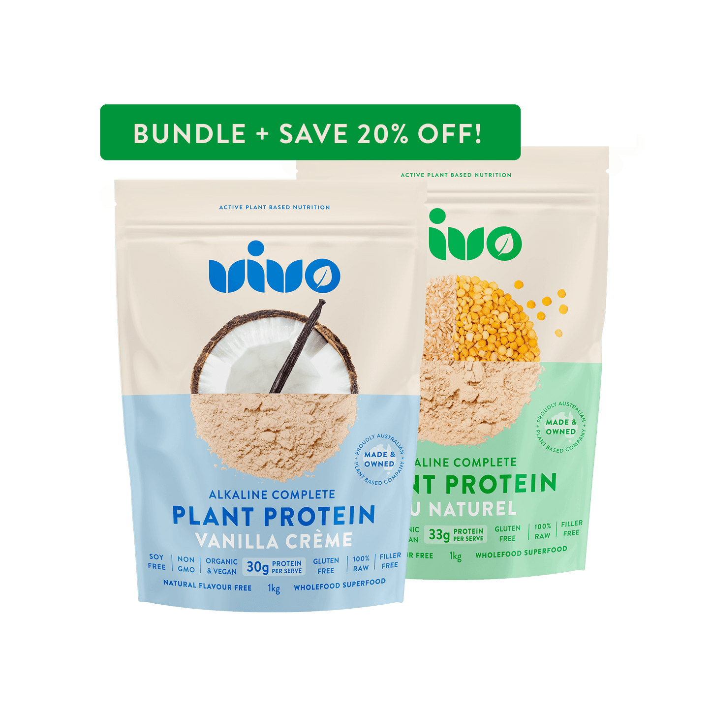 VIVO 2kg Bundle Pack - Plant Protein